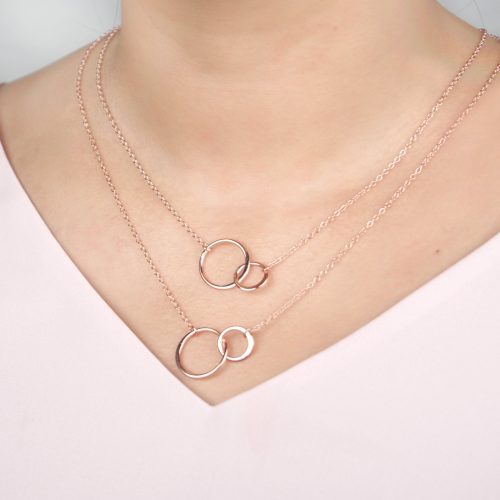 mother daughter double circles necklace set 377009