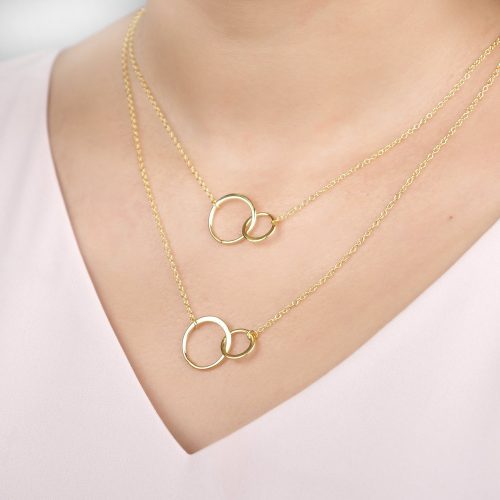 mother daughter double circles necklace set 430951