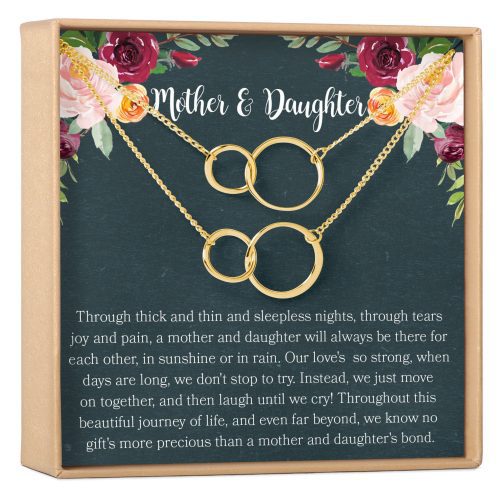 Mother & Daughter Double Circles Necklace Set - Dear Ava