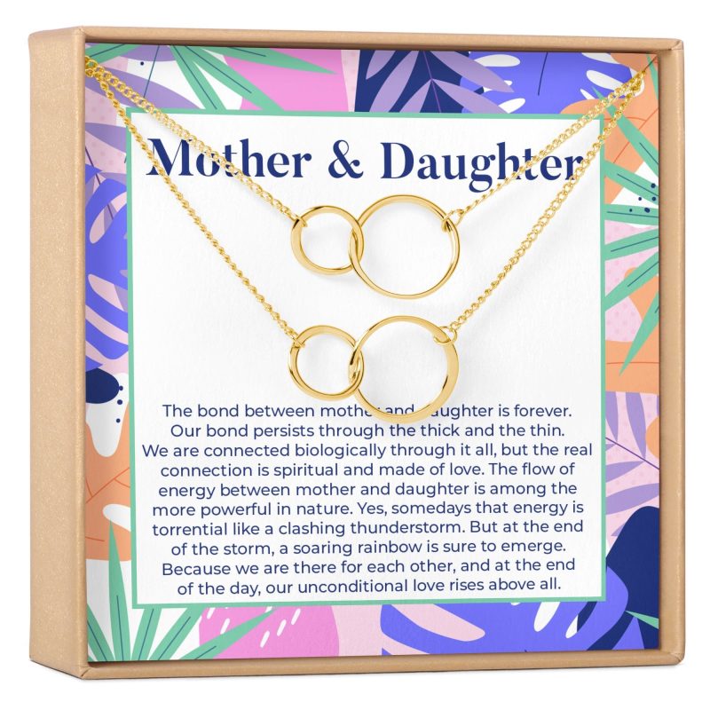 Mother & Daughter Double Circles Necklace Set - Dear Ava