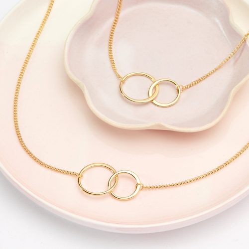 mother daughter double circles necklace set 712663