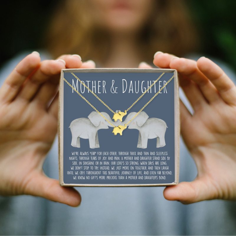 mother daughter elephant necklace set 164613