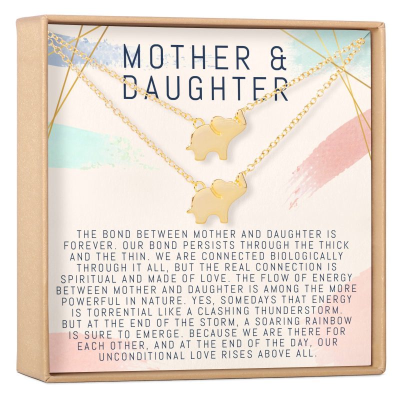 mother daughter elephant necklace set 237043