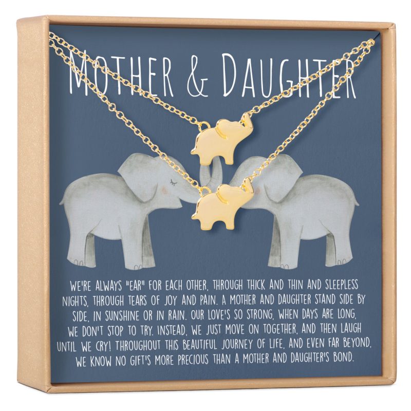 mother daughter elephant necklace set 771826