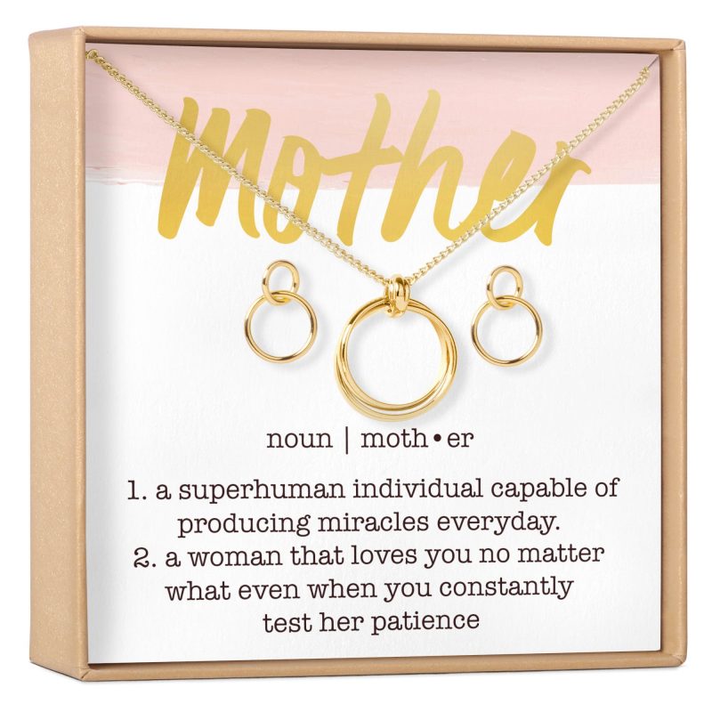 mother linked circles earring and necklace jewelry set 681370