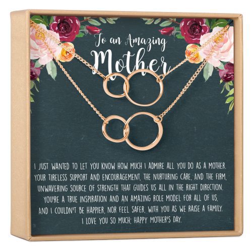 Mother's Day Gift From Husband Double Circles Necklace Set - Dear Ava