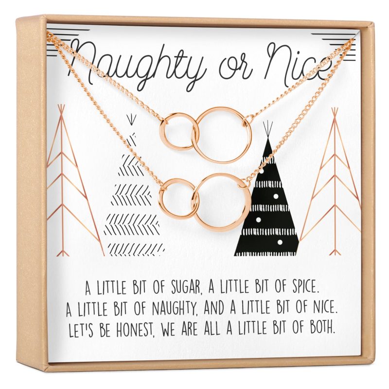 Naughty and Nice Set of 2 Double Circles Necklace Set - Dear Ava