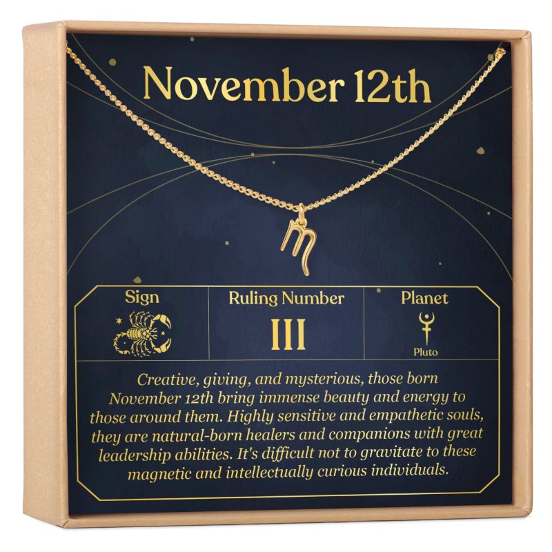 November 12th Scorpio Necklace - Dear Ava