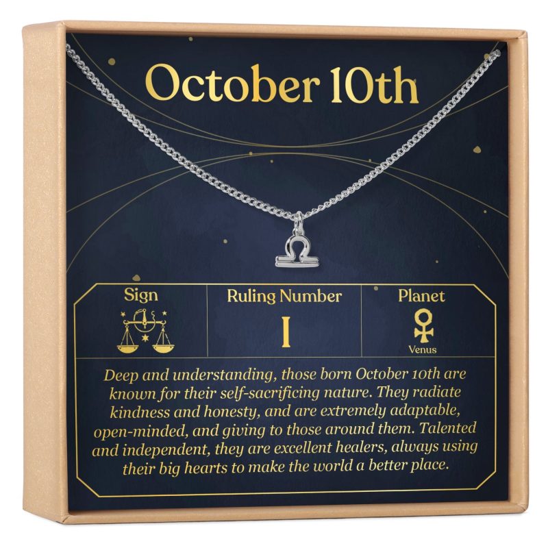 October 10th Libra Necklace - Dear Ava