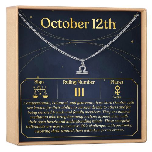 October 12th Libra Necklace - Dear Ava