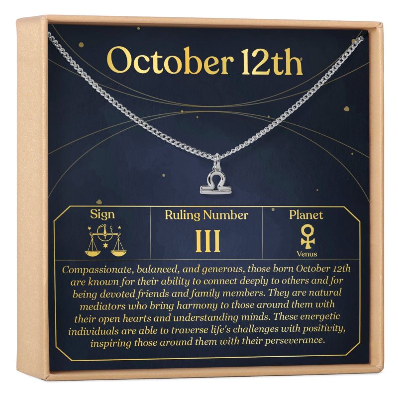 October 12th Libra Necklace - Dear Ava