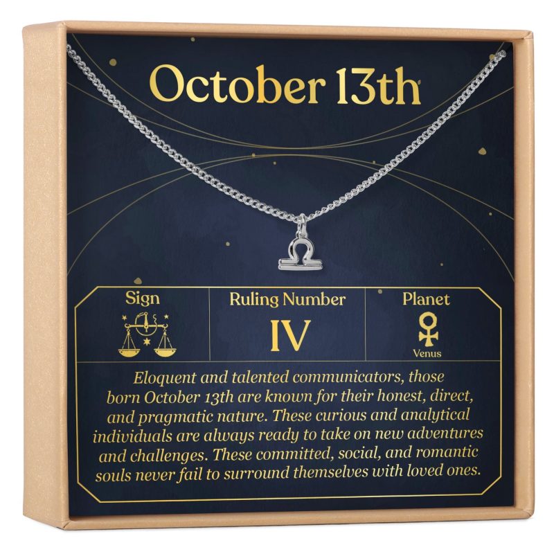 October 13th Libra Necklace - Dear Ava