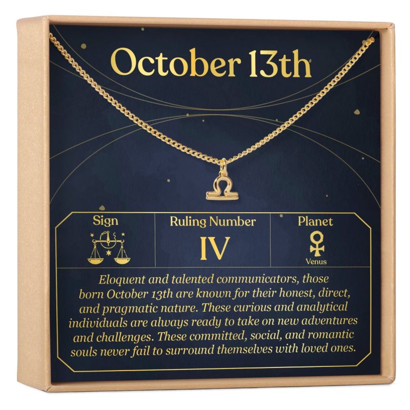 October 13th Libra Necklace - Dear Ava