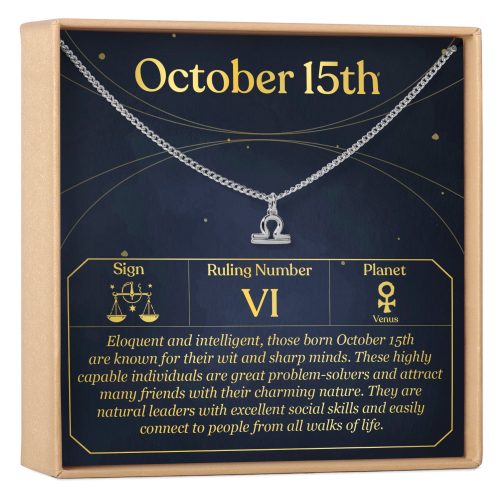 October 15th Libra Necklace - Dear Ava