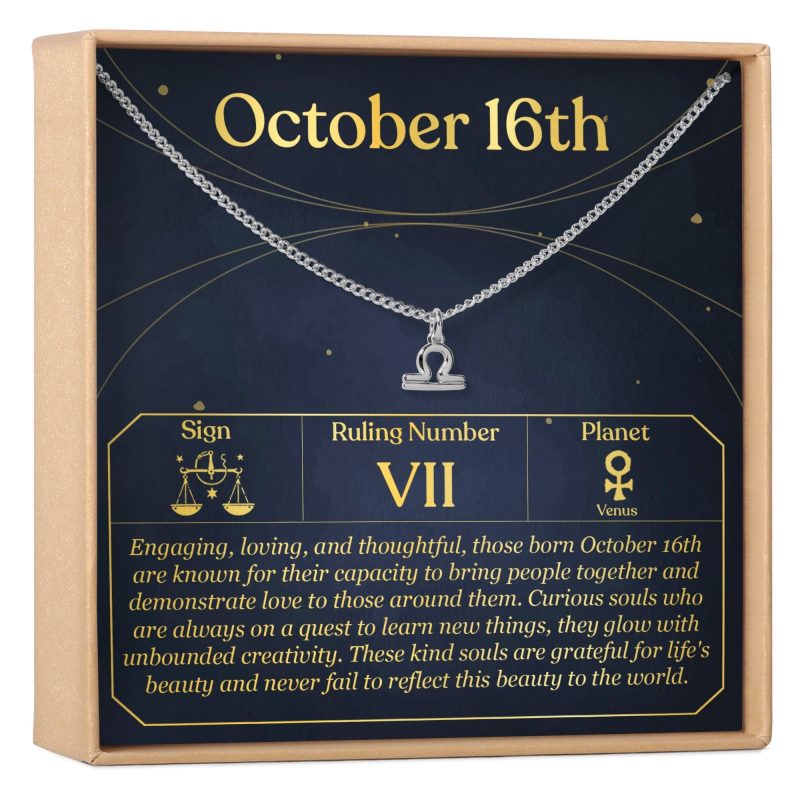 October 16th Libra Necklace - Dear Ava