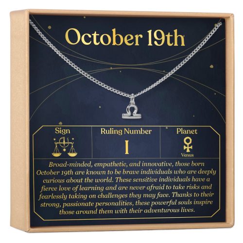 October 19th Libra Necklace - Dear Ava