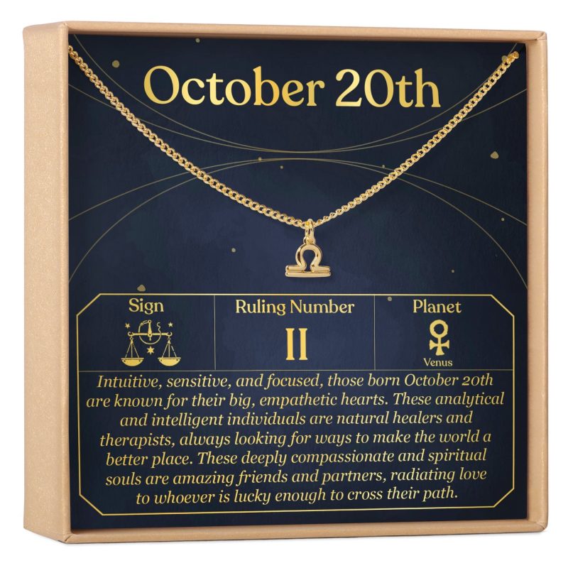 October 20th Libra Necklace - Dear Ava