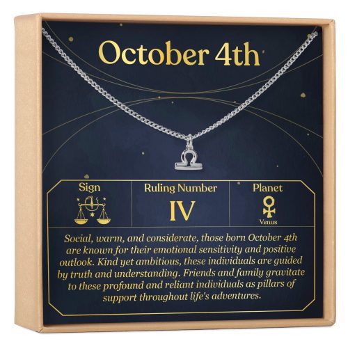 October 4th Libra Necklace - Dear Ava