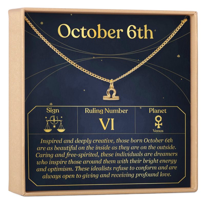 October 6th Libra Necklace - Dear Ava