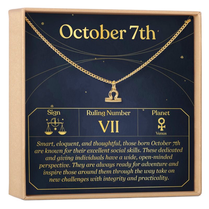 October 7th Libra Necklace - Dear Ava