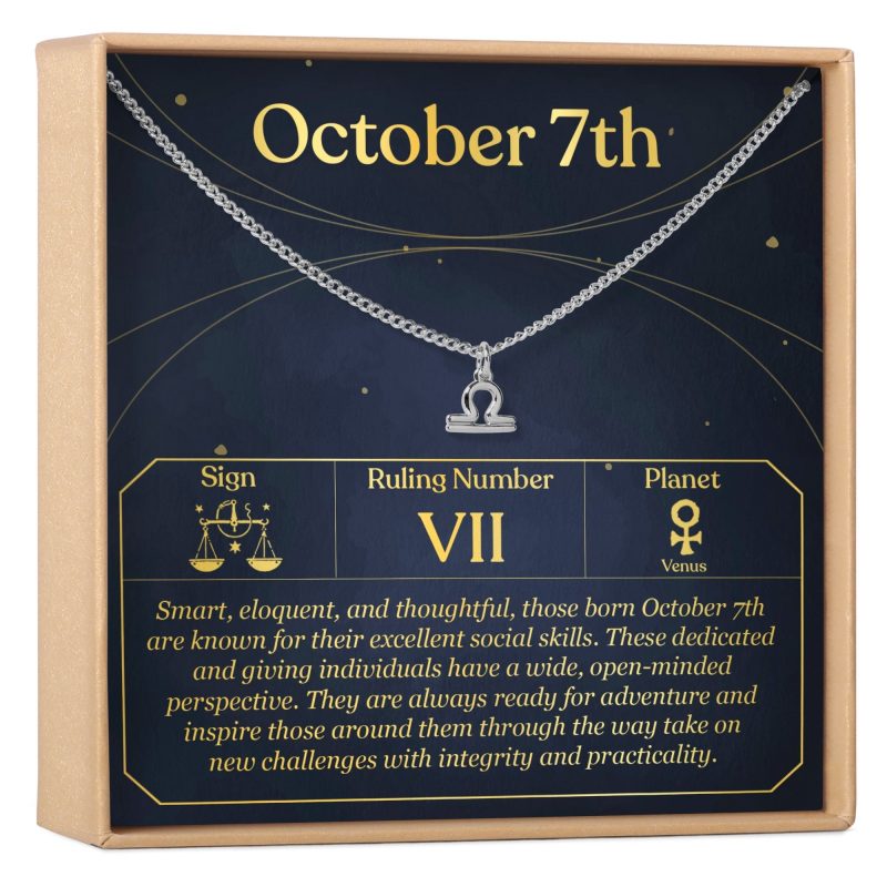 October 7th Libra Necklace - Dear Ava