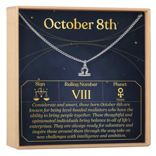 October 8th Libra Necklace - Dear Ava