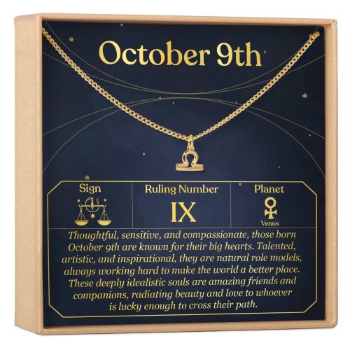 October 9th Libra Necklace - Dear Ava