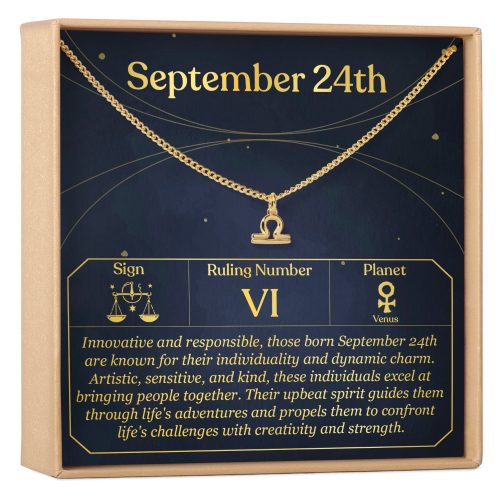 September 24th Libra Necklace - Dear Ava