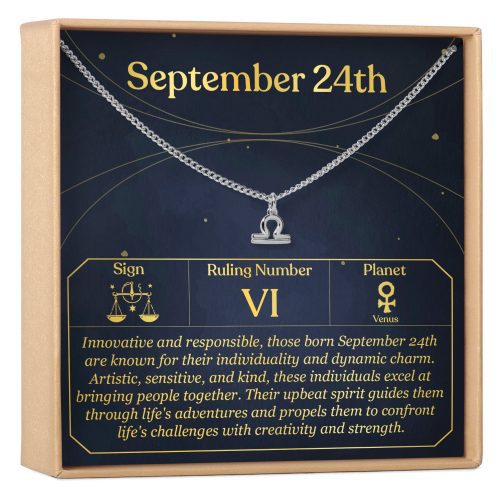 September 24th Libra Necklace - Dear Ava