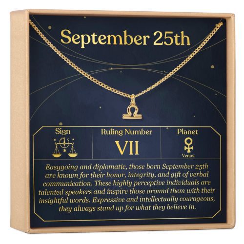 September 25th Libra Necklace - Dear Ava