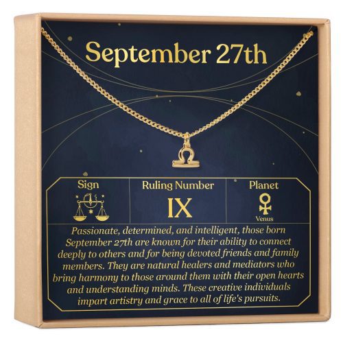 September 27th Libra Necklace - Dear Ava