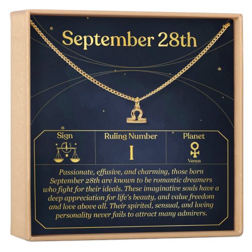 September 28th Libra Necklace - Dear Ava