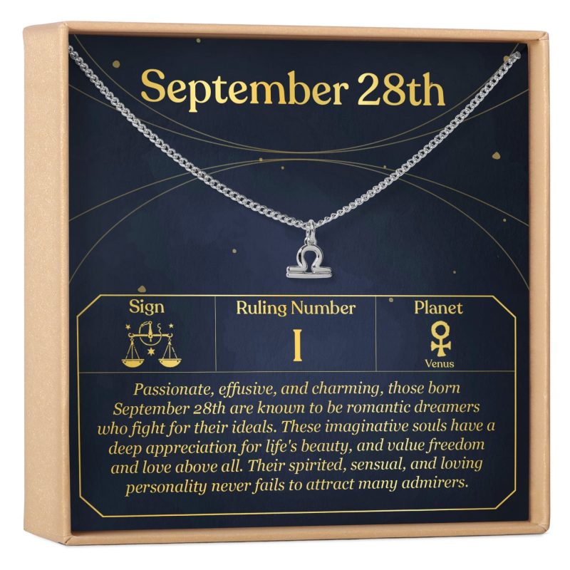 September 28th Libra Necklace - Dear Ava