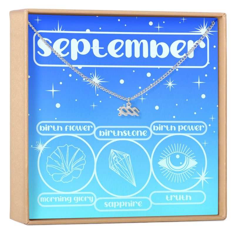 September Birthday Necklace, Multiple Styles Necklace - Dear Ava