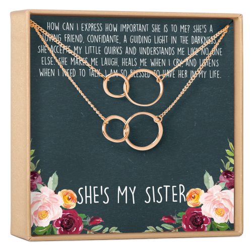 Sisters Double Circles Necklace Set - Dear Ava