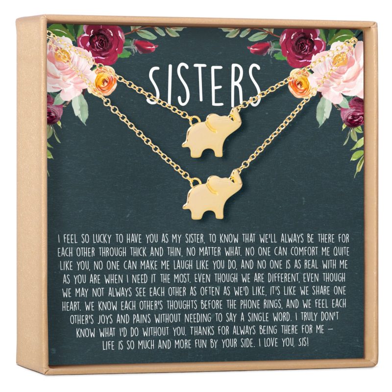 sisters elephant necklace set 445519