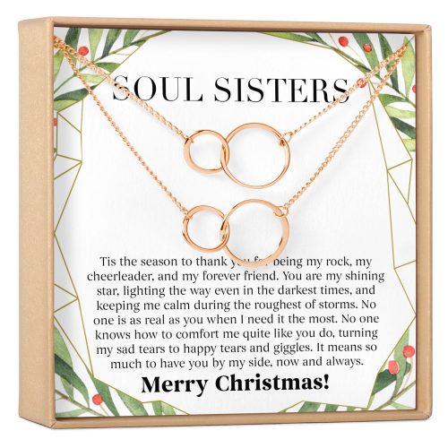 Soul Sisters Christmas Double Circles Necklace Set - Dear Ava