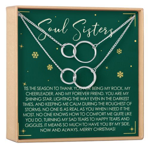 Soul Sisters Christmas Double Circles Necklace Set - Dear Ava