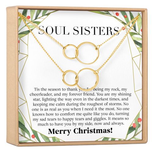 Soul Sisters Christmas Double Circles Necklace Set - Dear Ava