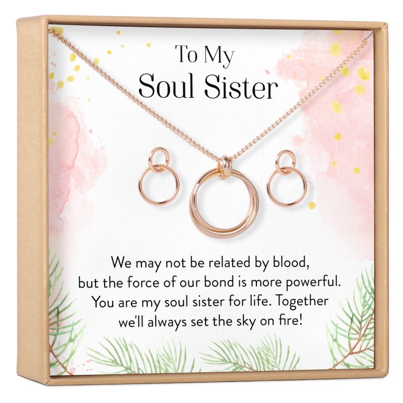 soul sisters linked circles earring and necklace jewelry set 172047