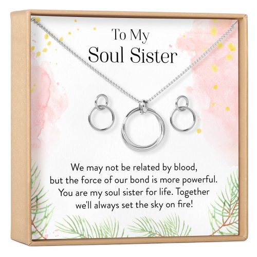 soul sisters linked circles earring and necklace jewelry set 582275