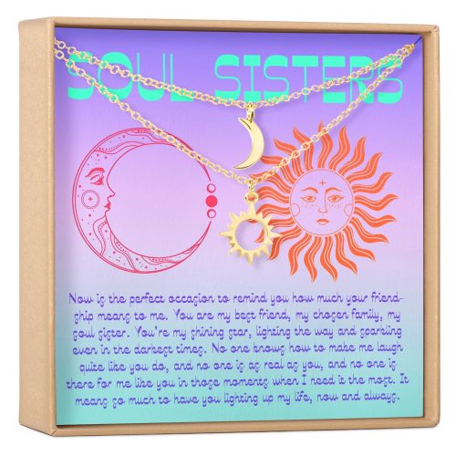 Soul Sisters Sun and Moon Pendants Necklace Set - Dear Ava