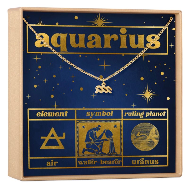 Starry Night Aquarius Zodiac Necklace - Dear Ava