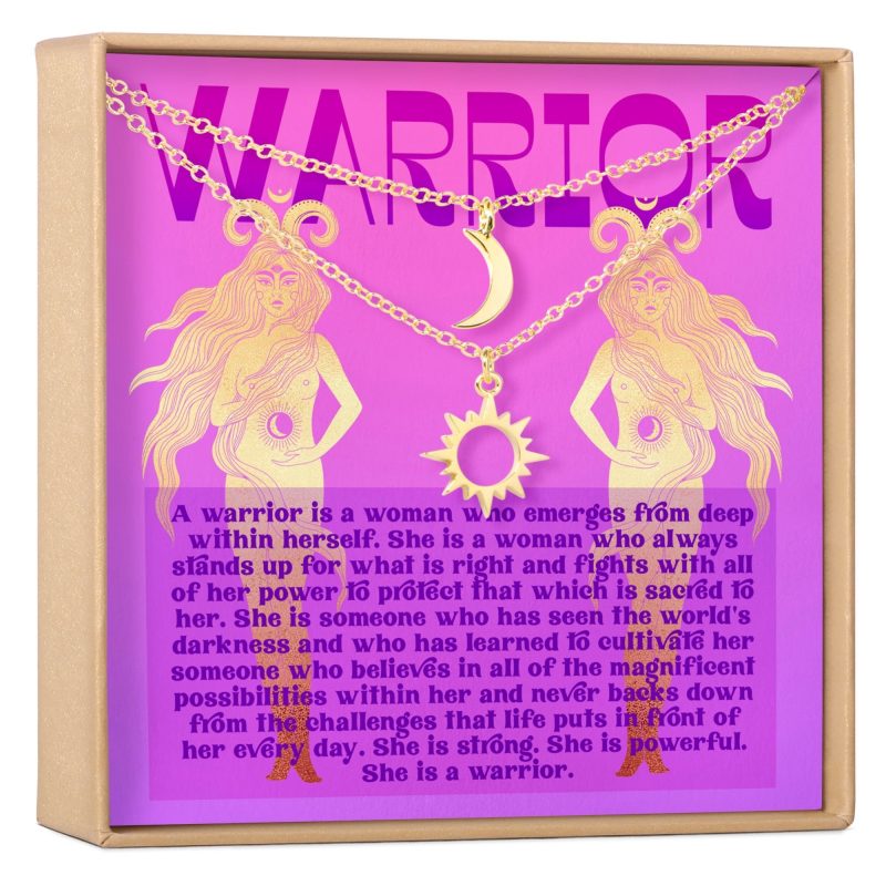 warrior sun and moon pendants necklace set 891173