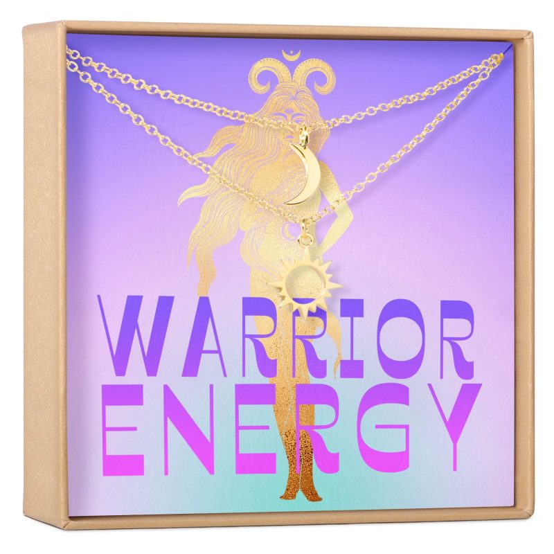 warrior sun and moon pendants necklace set 953358