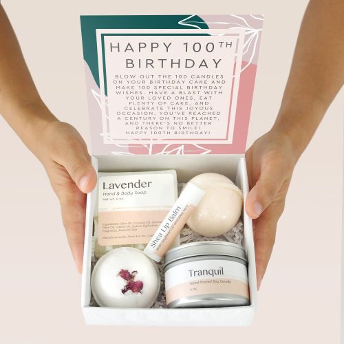 100th birthday compass necklace spa gift box set 329676