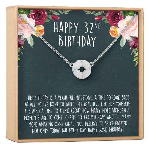 32nd Birthday Necklace, Multiple Styles - Dear Ava