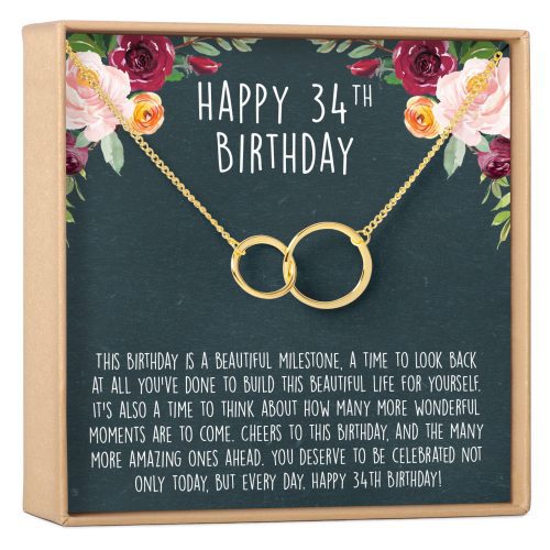 34th Birthday Necklace, Multiple Styles - Dear Ava