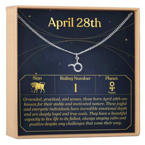 April 28th Taurus Necklace - Dear Ava