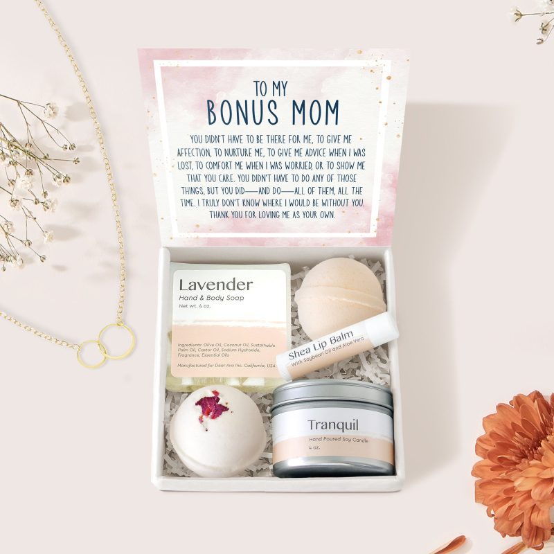 Bonus Mom Double Circle Necklace Spa Gift Box Set - Dear Ava